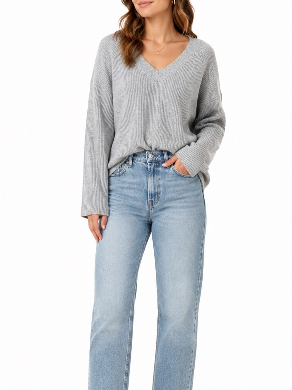 Old Navy Size XS Grey V-Neck Sweater